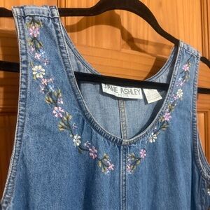 Jane Ashley Denim Blue Overall Babydoll Dress